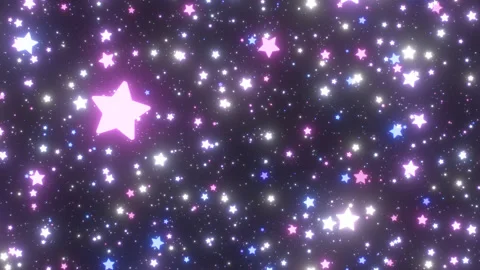 Falling Calm Cool Colored Purple Blue Glow Star Shapes Raining Down Видео 331288389
