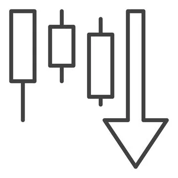 Falling candlestick pattern vector icon or symbol in outline style Illustrazione stock