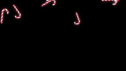 Falling candy canes isolated with an alpha channel Stock Footage 255641842