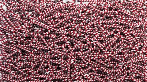 Falling candy canes transition – 3d render with alpha channel. Stock Footage 270521865