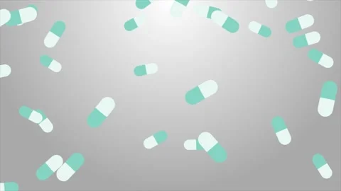 Falling Capsule Pills Clean Minimal Healthcare Medical Animation Stock Footage 330695924
