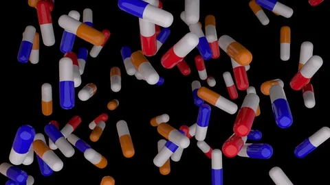 Falling Capsules Stock Footage 125461730