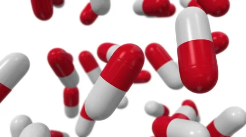 Falling capsules.Seamless loop Stock Footage 46464392