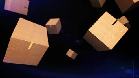 Falling cardboard boxes Stock Illustration