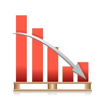 Falling cargo shipping sales graph illustration design 스톡 일러스트