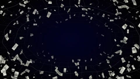 Falling Cartoon Dollar Banknotes Animation, Background, Loop Vidéo 343264979