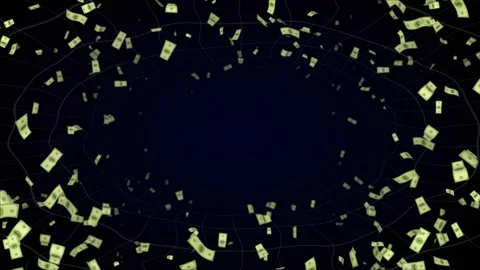 Falling Cartoon Dollar Banknotes Animation, Background, Loop Stock-Footage 343265207