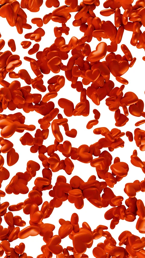 Falling cartoon red heart isolated on white background. Stock Footage 291319166