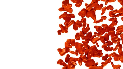Falling cartoon red hearts isolated on white background. Stock Footage 291318462