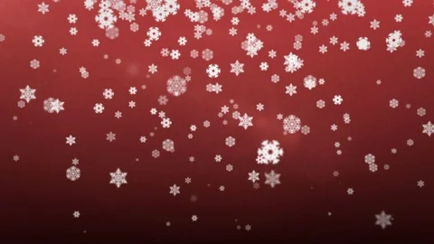 Falling Cartoon Snow - Red Loop Video stock 111366240