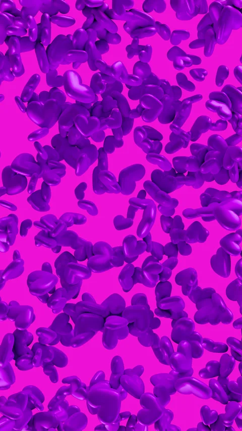 Falling cartoon violet heart isolated on pink background. Stock Footage 291320345