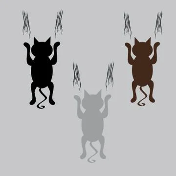 Falling cats on grey background. Stock Illustration