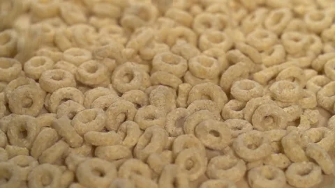 Falling Cereal tubes circles background Slow motion Stock Footage 107940073