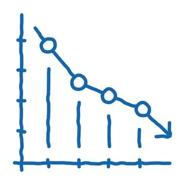 Falling Chart doodle icon hand drawn illustration Stock Illustration
