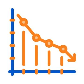 Falling Chart Icon Vector Outline Illustration Stock Illustration