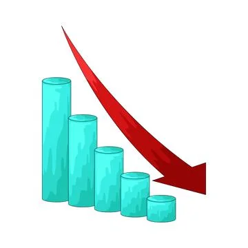 Falling chart illustration Stock Illustration