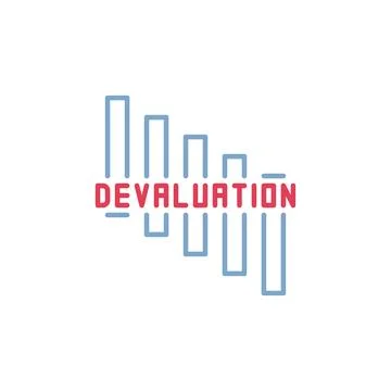 Falling Chart vector Devaluation concept colored icon or sign Illustrazione stock