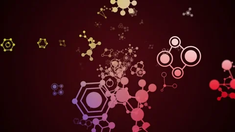 FALLING CHEMISTRY Animation, Background, Rendering, Loop, with Alpha Channel 스톡 동영상 102909137