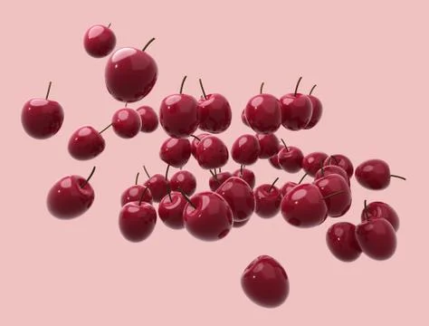 Falling cherry Stock Illustration