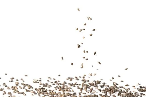 Falling chia seeds Stock Photos