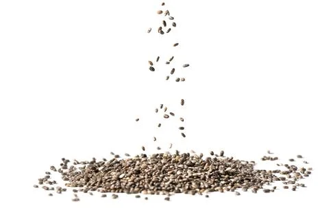 Falling chia seeds Stock Photos