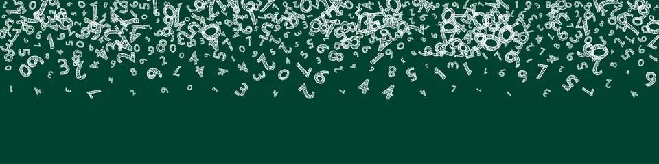 Falling childish chalk numbers. Math study concept with flying digits. Charming Illustrazione stock