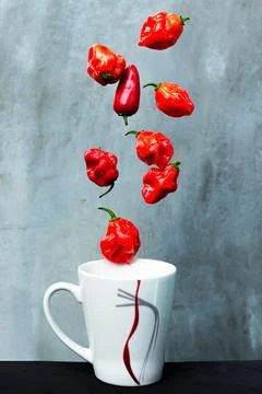 Falling Chiles Stock Photos