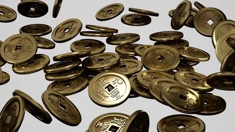 Falling china coins 스톡 동영상 69874330