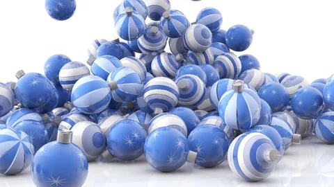 Falling Christmas balls Stock Footage 81935703