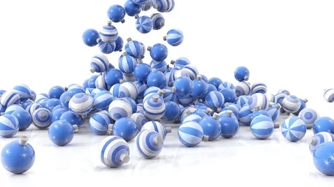 Falling Christmas balls Stock Footage 83149207