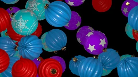 Falling Christmas Balls Transition Stock Footage 69860653