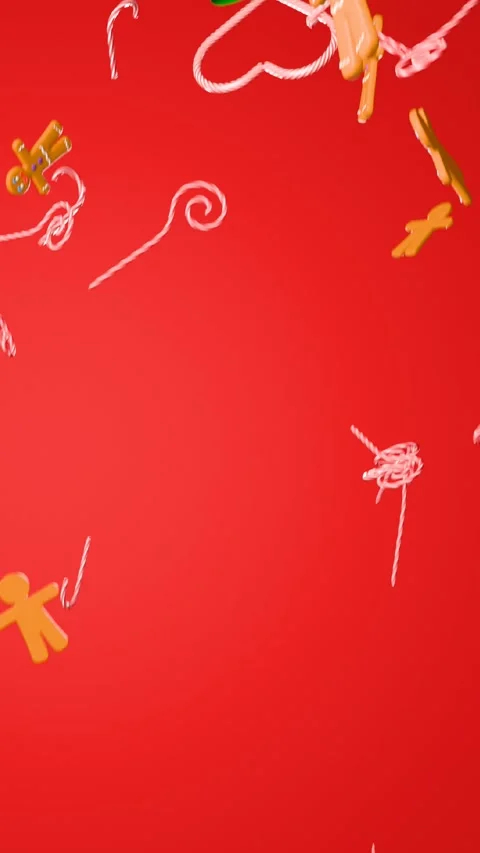 Falling christmas candy on red background Stock-Footage 293515745