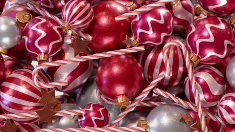 Falling Christmas Decorations Transition effect with alpha channel. Video stock 253253673