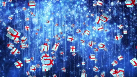 Falling Christmas Gift Box Stock Footage 256974427
