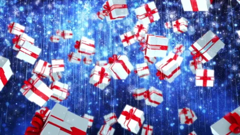 Falling Christmas Gift Box Stock Footage 293949705