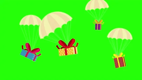 Falling christmas gift boxes dropping from sky on green screen background Stock Footage 320867220