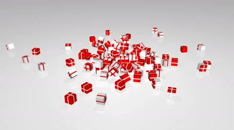 Falling Christmas gift boxes Stock Footage 65299144