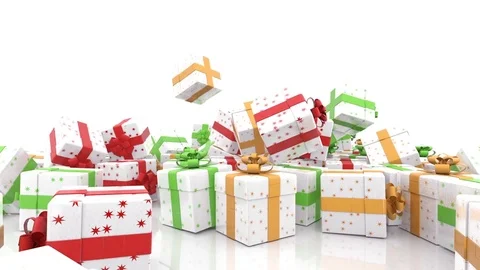Falling Christmas gift boxes Stock Footage 81212724