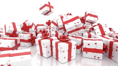 Falling Christmas gift boxes Stock Footage 81327993