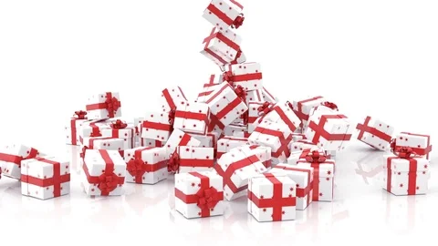 Falling Christmas gift boxes Stock Footage 81328037