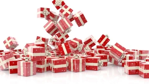 Falling Christmas gift boxes Stock Footage 81328110