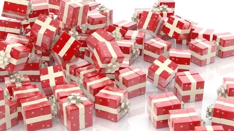 Falling Christmas gift boxes Stock Footage 81328147