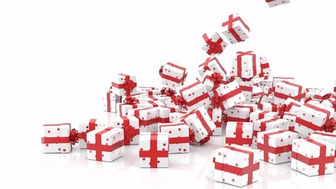 Falling Christmas gift boxes Stock Footage 81402440