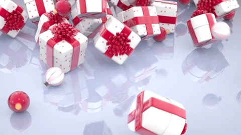 Falling Christmas gift boxes Stock Footage 164914275