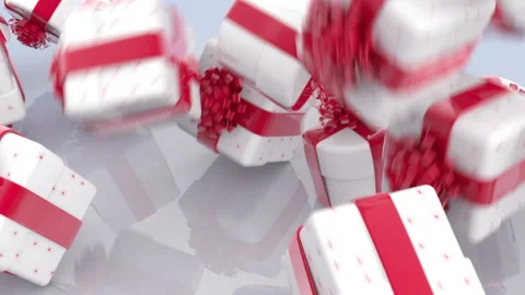 Falling Christmas gift boxes Stock Footage 166654163