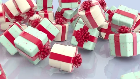 Falling Christmas gift boxes Stock Footage 212285959