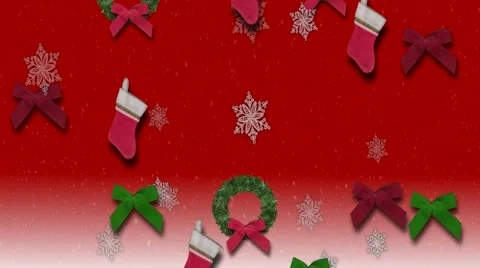 Falling christmas objects Stock Footage 45052293