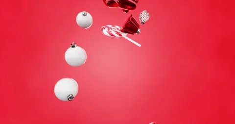 Falling Christmas ornaments background. Looping animation Video stock 320801685
