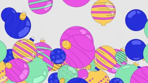 Falling Christmas ornaments transition effect video overlay Stock Footage 337886821