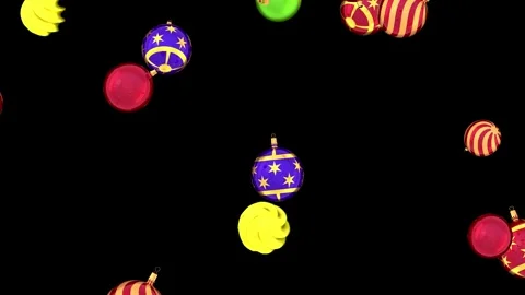 Falling christmas toys loop isolated with an alpha-channel Stock Footage 255638861